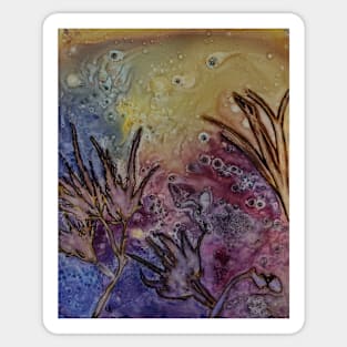 Coral reef abstract. Watercolor Painting Sticker